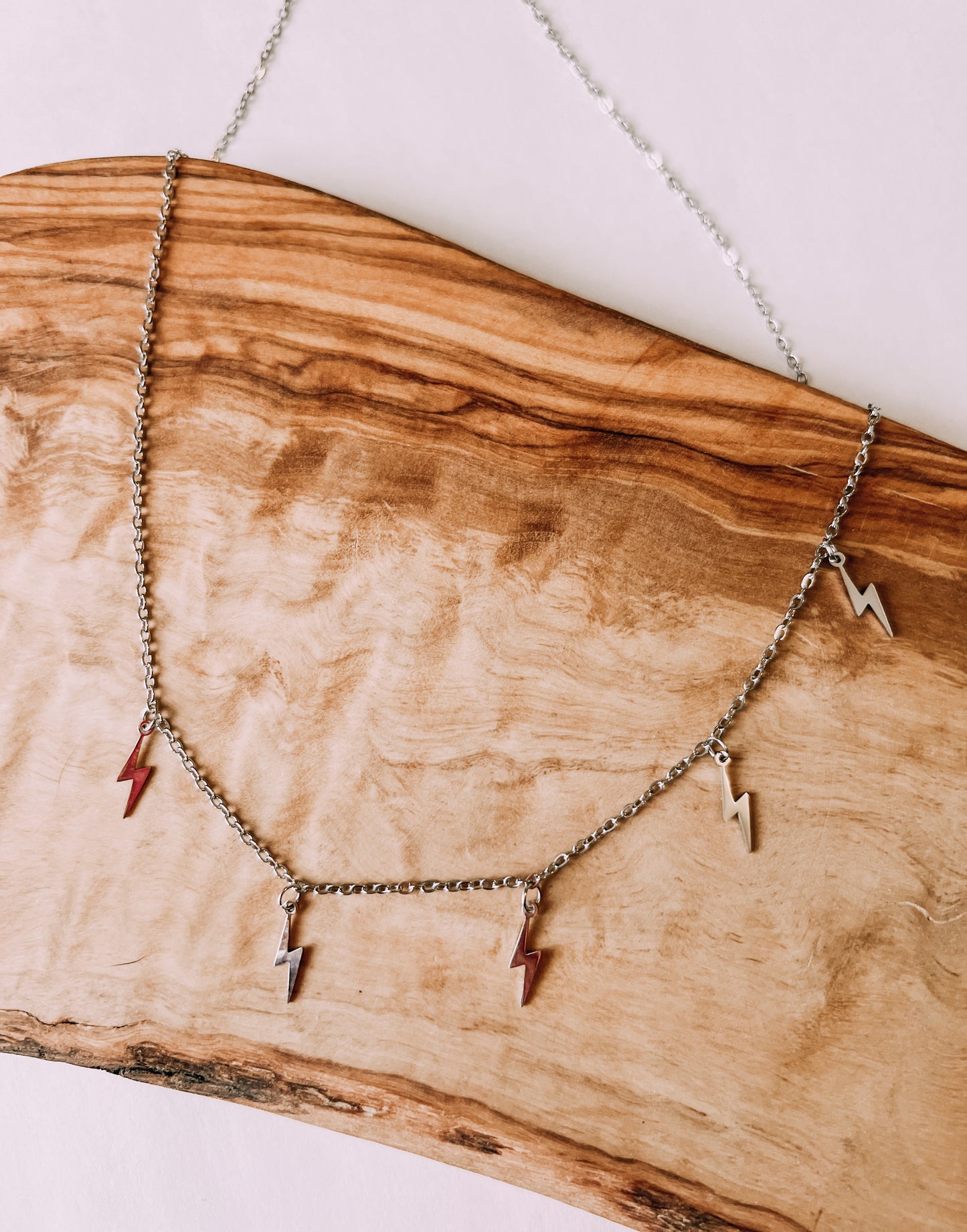 Lightning Bolt Silver Necklace