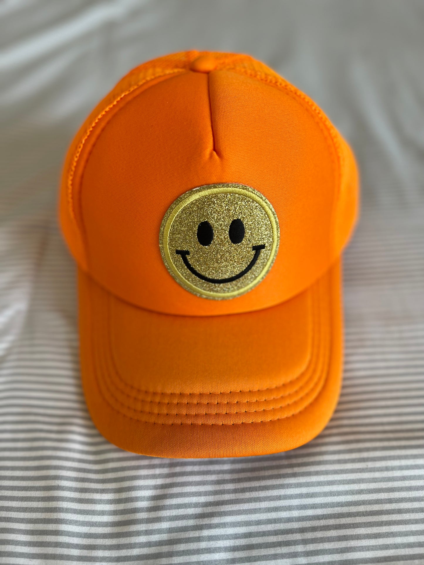 Orange Smiley Trucker Hat