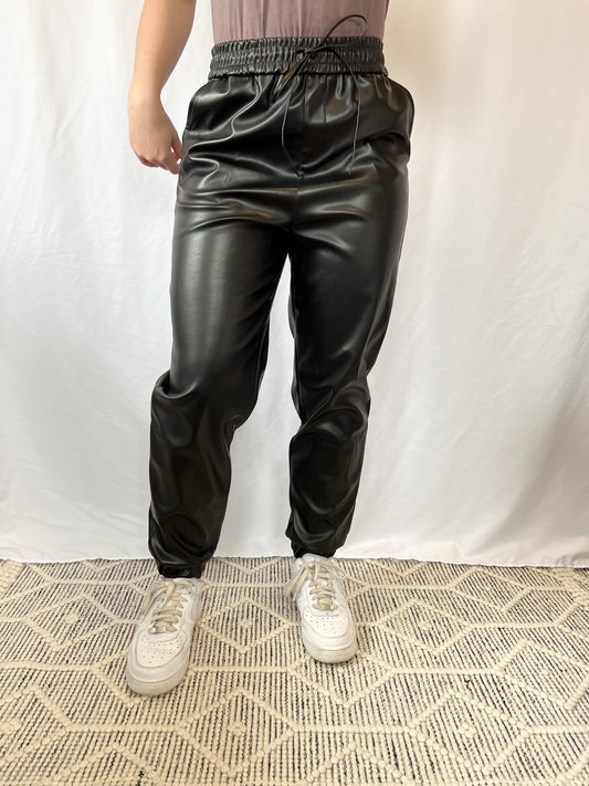 Tatum Leather Joggers